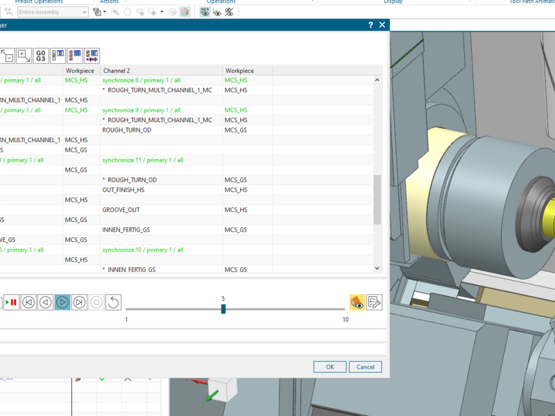 Application of the Synchronization Manager in NX CAM