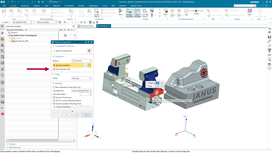 Align Assemblies correctly in NX CAM | Move Handle | JANUS Engineering USA