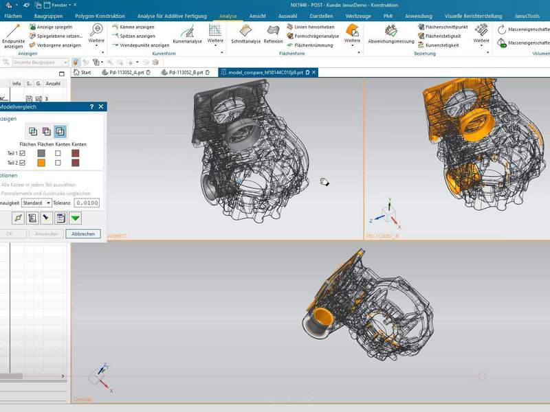 NX CAM Model Compare
