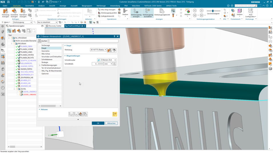 Siemens NX Quicktipp-Radius fräsen