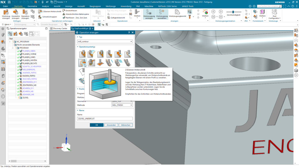 Siemens NX QuickTip-ZLevel_Undercut Operation