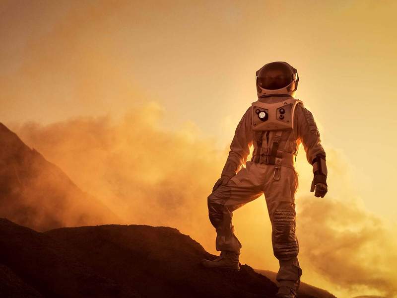 Astronaut Blick nach oben