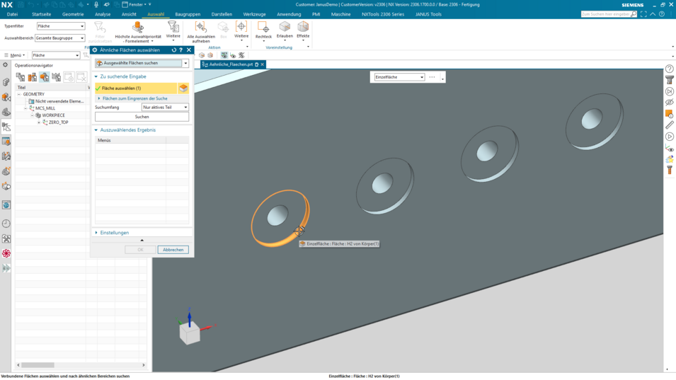Siemens NX QuickTip - Flächen auswählen