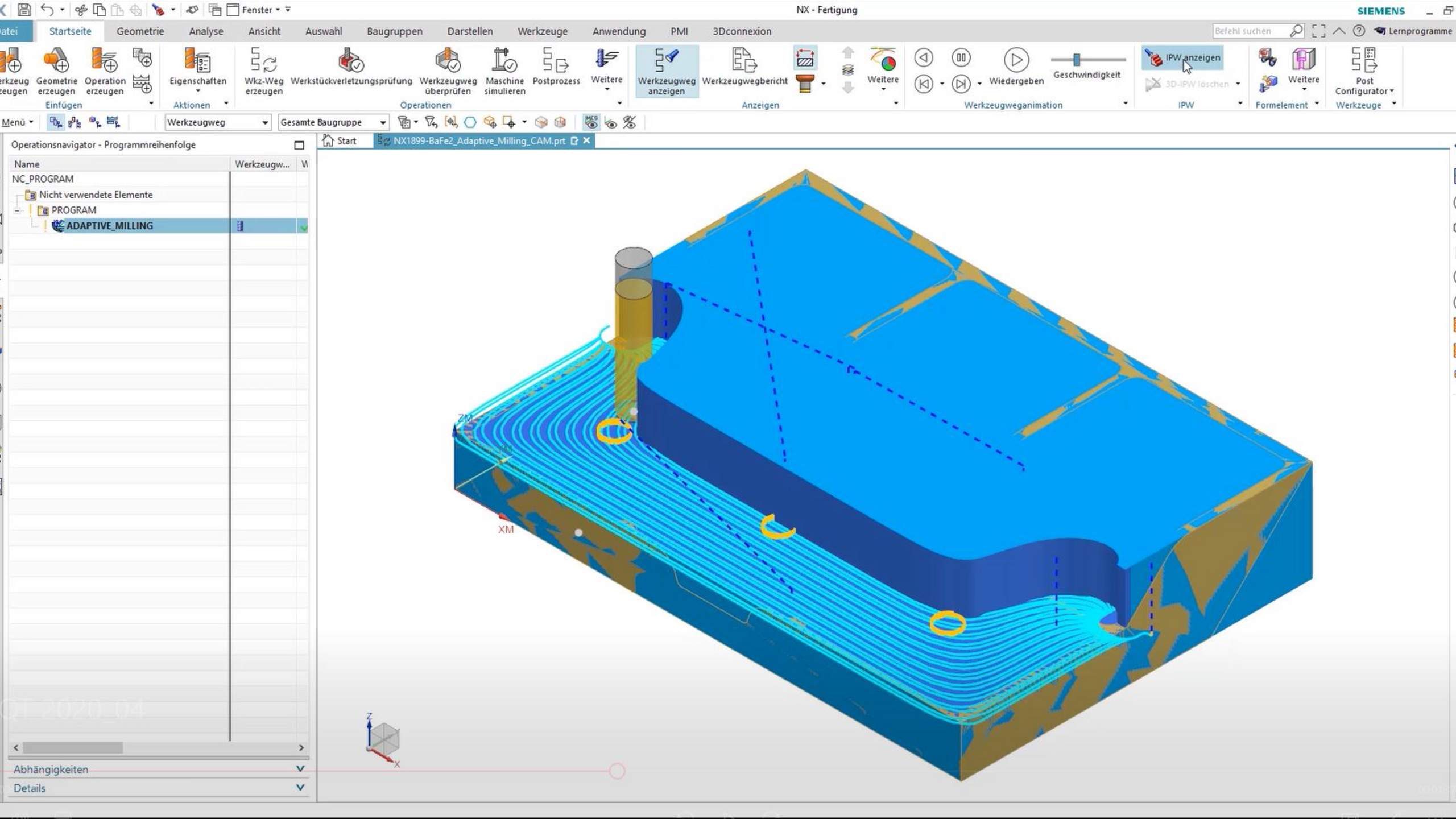 NX CAM Quicktipp - 3D-IPW in der Werkzeugweganimation