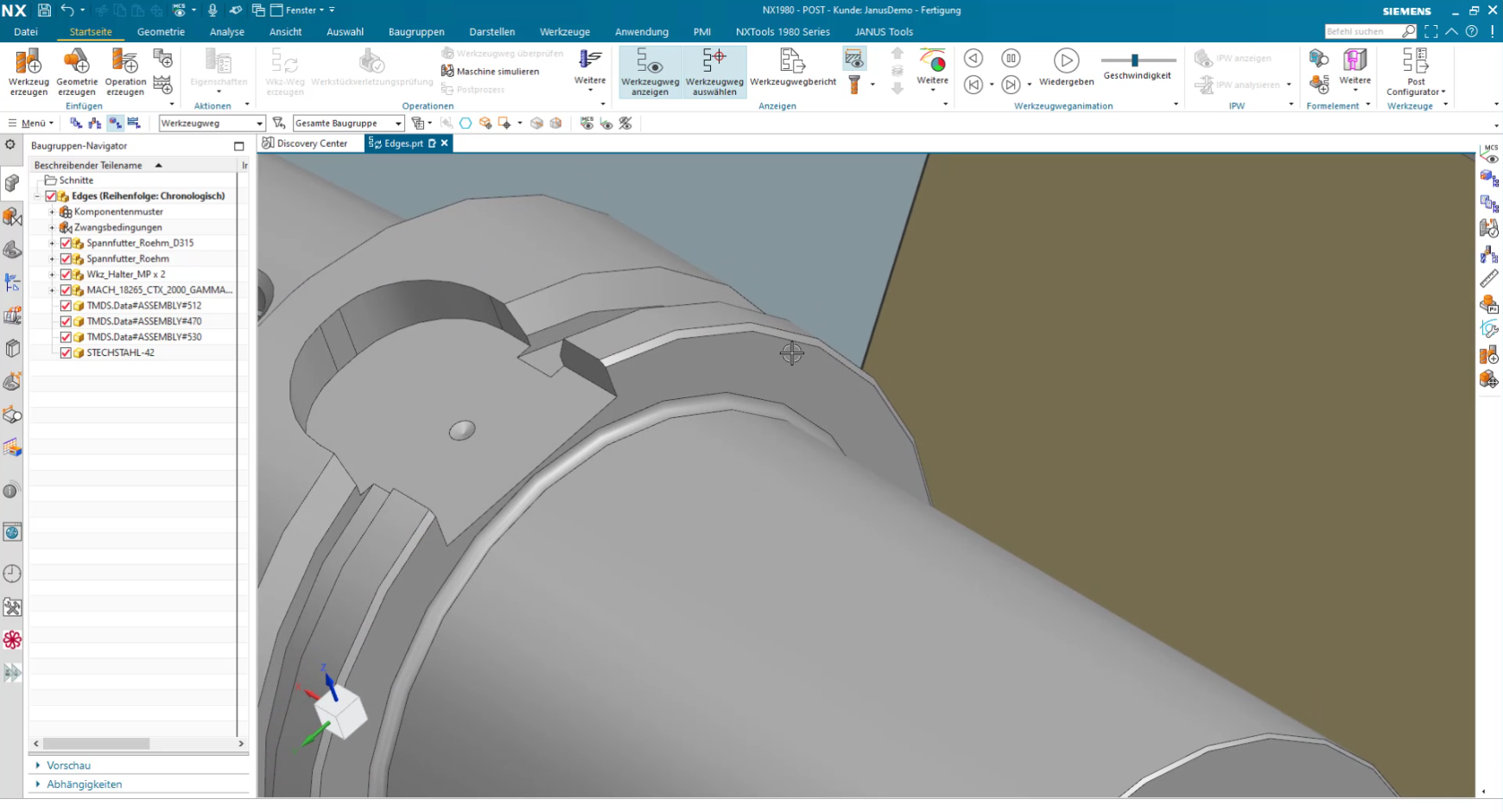 NX CAM Bauteil mit Kanten NX CAM Bauteil mit Kanten