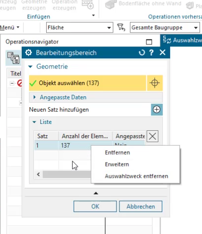 Auswahlzweck entfernen Auswahlzweck entfernen